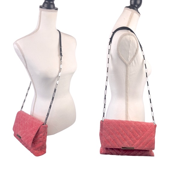 Isabel Marant NWT Merine Quilted Denim Shoulder  Crossbody Bag Pink - Picture 4 of 16